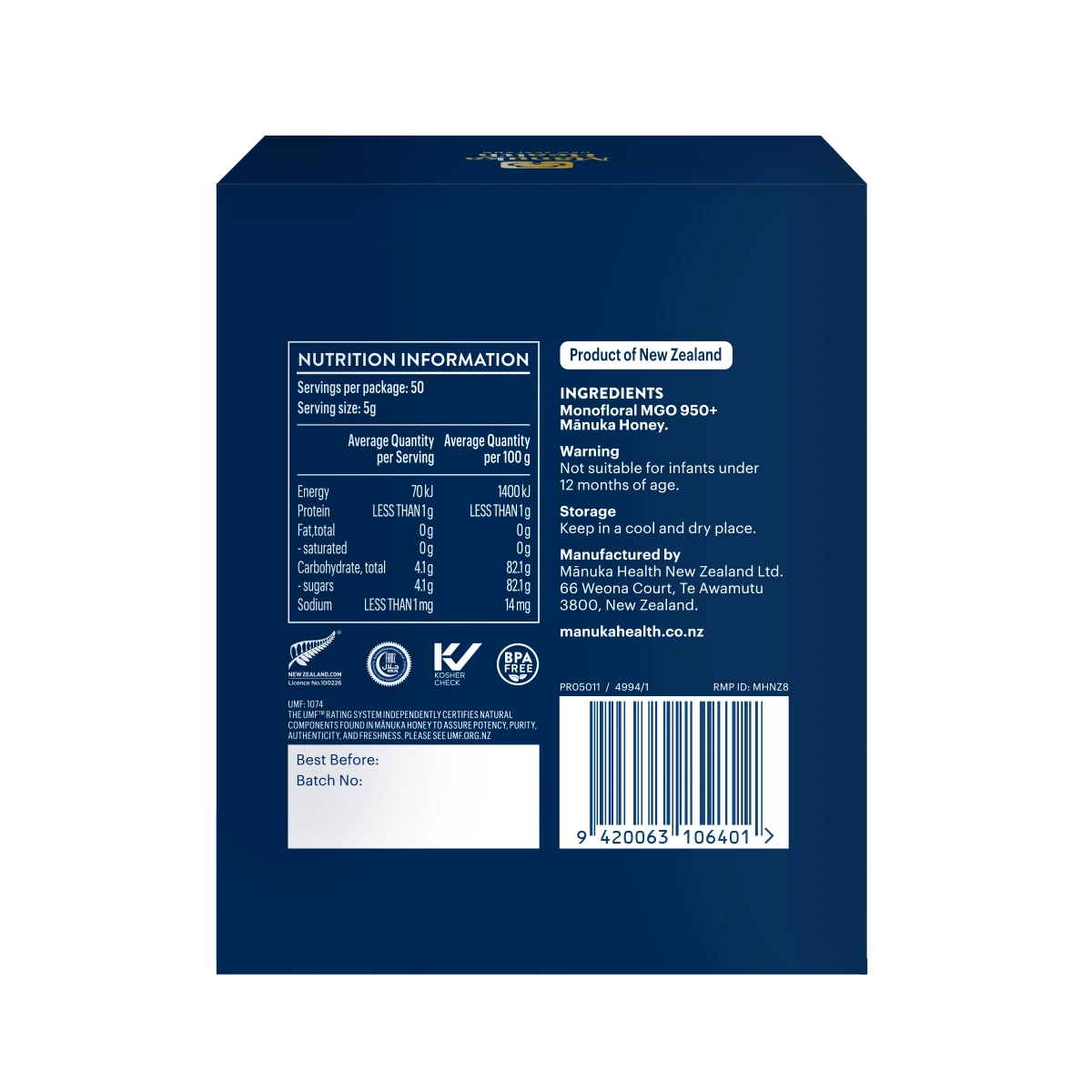 Miel de Manuka MGO 950+ (UMF 22+) - Edición Limitada