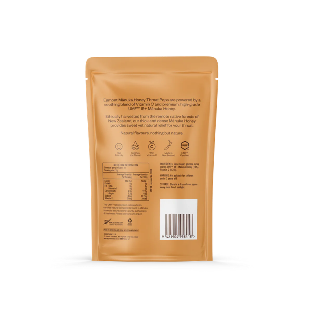 Caramelos para la garganta de Miel de Manuka - Bolsa de 10